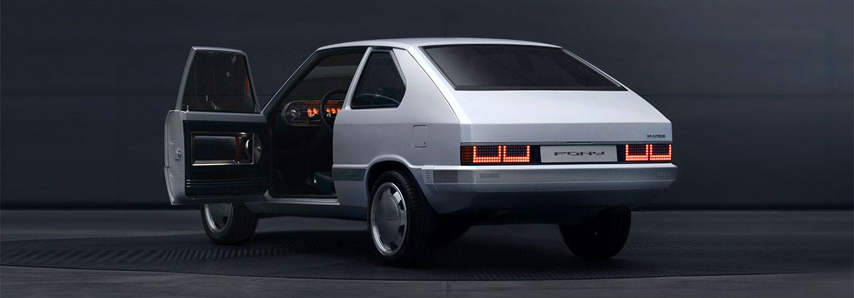 Back to the future met super-coole Hyundai Pony EV Heritage