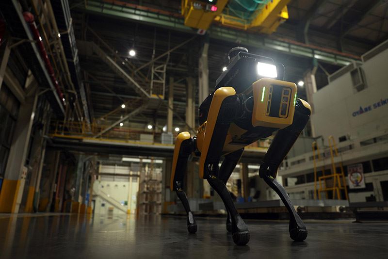De Factory Safety Service Robot van Hyundai waakt over de veiligheid op de werkvloer.