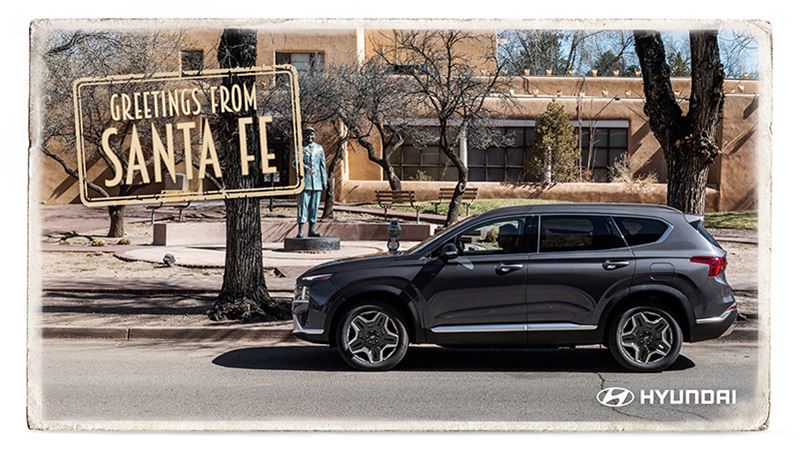 In een Hyundai SANTA FE naar Santa Fe.