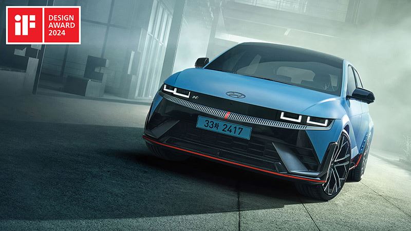 De Hyundai IONIQ 5 N, een van de prijswinnaars bij de iF Design Awards 2024.