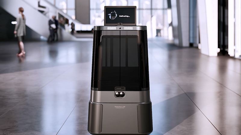 De DAL-e Delivery is een geavanceerde bezorgrobot van Hyundai die moeiteloos z’n weg vindt in complexe omgevingen als grote hotels, kantoren en winkelcentra.
