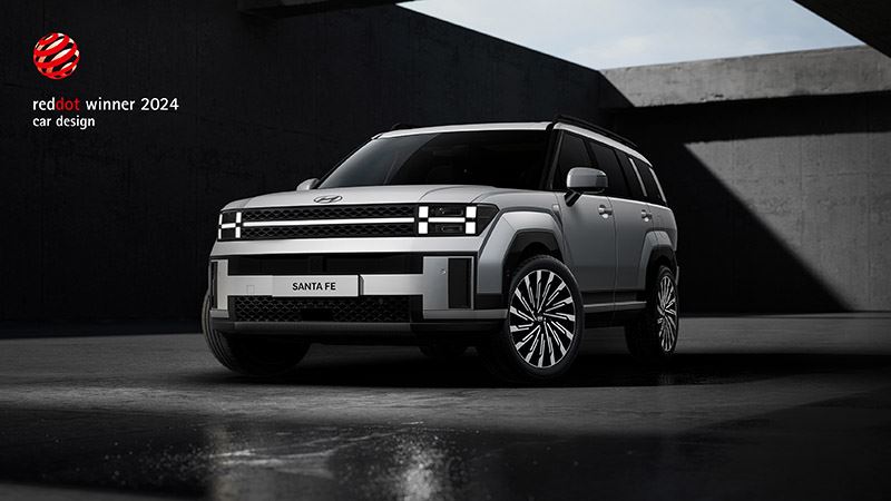 De Hyundai SANTA FE is onderscheiden met een Red Dot Design Award 2024.