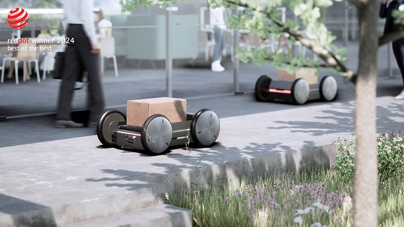 De MobED Delivery robot is – samen met de Safety Inspection Robot en de DAL-e Delivery – onderscheiden bij de Red Dot Design Awards 2024