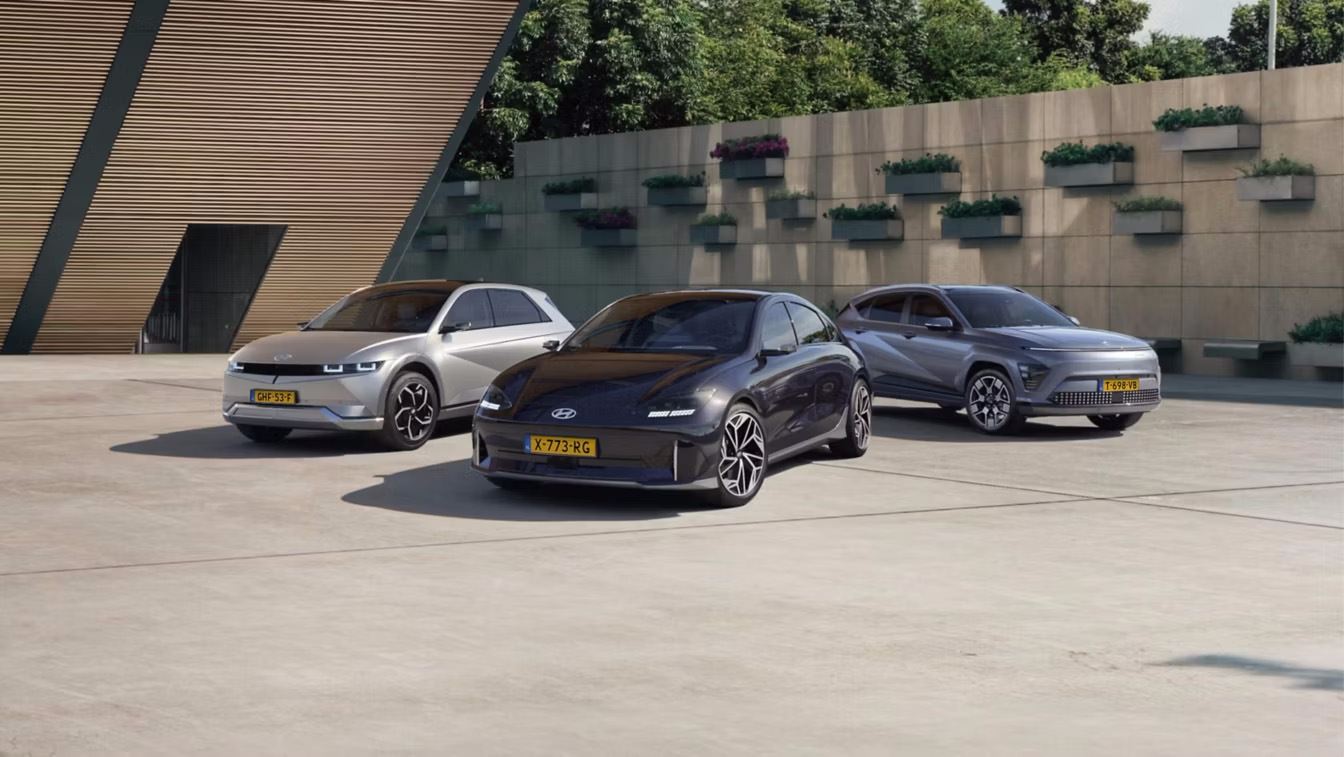 Een greep uit het aanbod elektrische modellen van Hyundai, met v.l.n.r. de IONIQ 5, IONIQ 6 en KONA Electric.