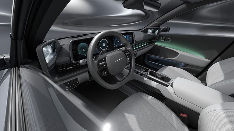 Het interieur van de gefacelifte Hyundai IONIQ 6.