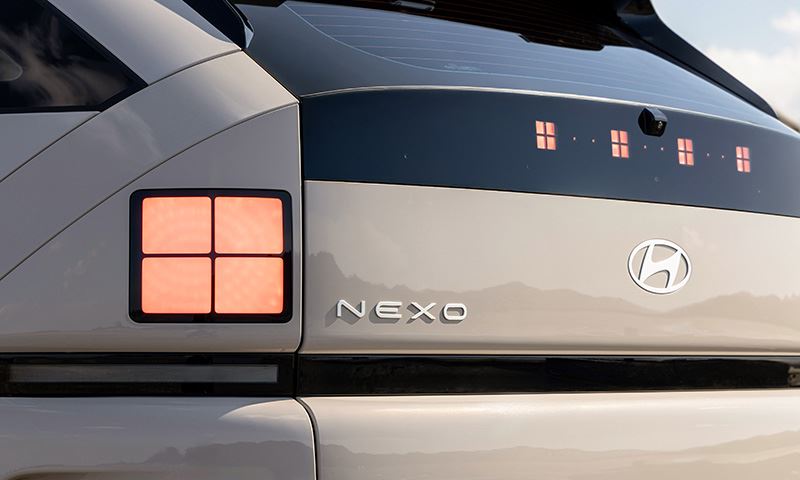 Pixelverlichting op de achterzijde van de nieuwe Hyundai NEXO.