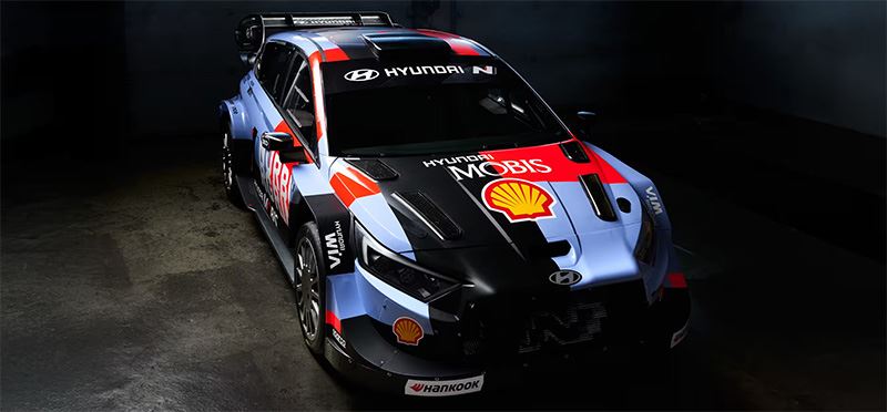 De Hyundai i20 N Rally1 waarmee in 2026 in het WRC gereden wordt.