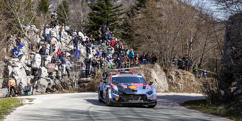 Adrien Fourmaux in actie in de Rally van Kroatië.