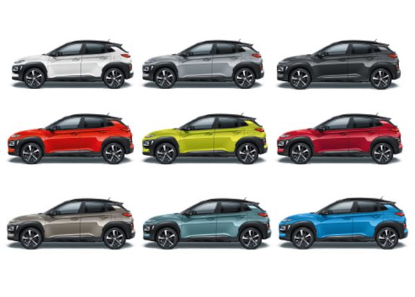 Welke kleuren krijgt jouw Hyundai KONA?
