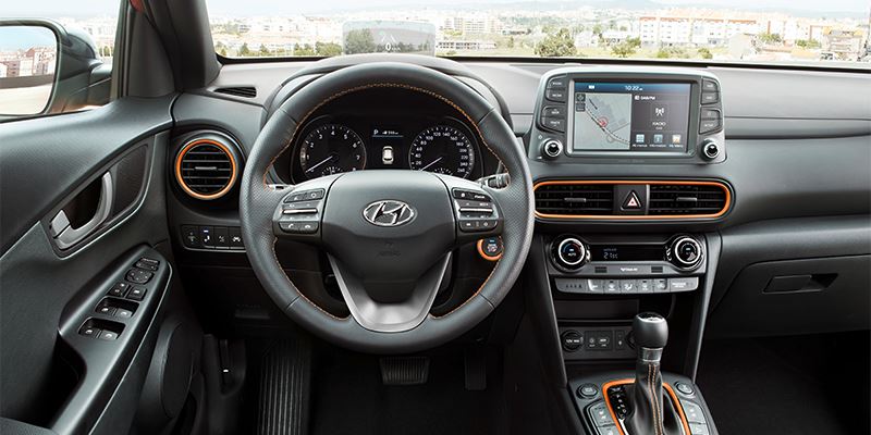 Hyundai KONA dashboard.