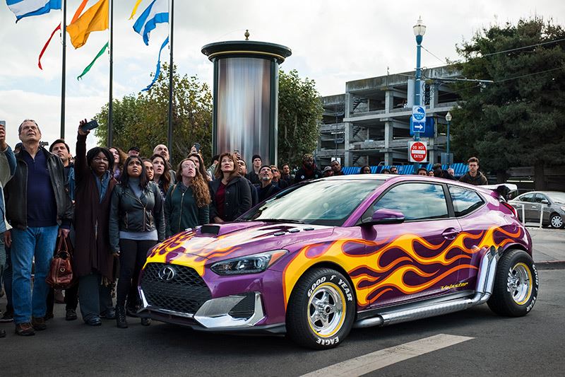 De nieuwe Hyundai Veloster op de Detroit Motor Show 2018.
