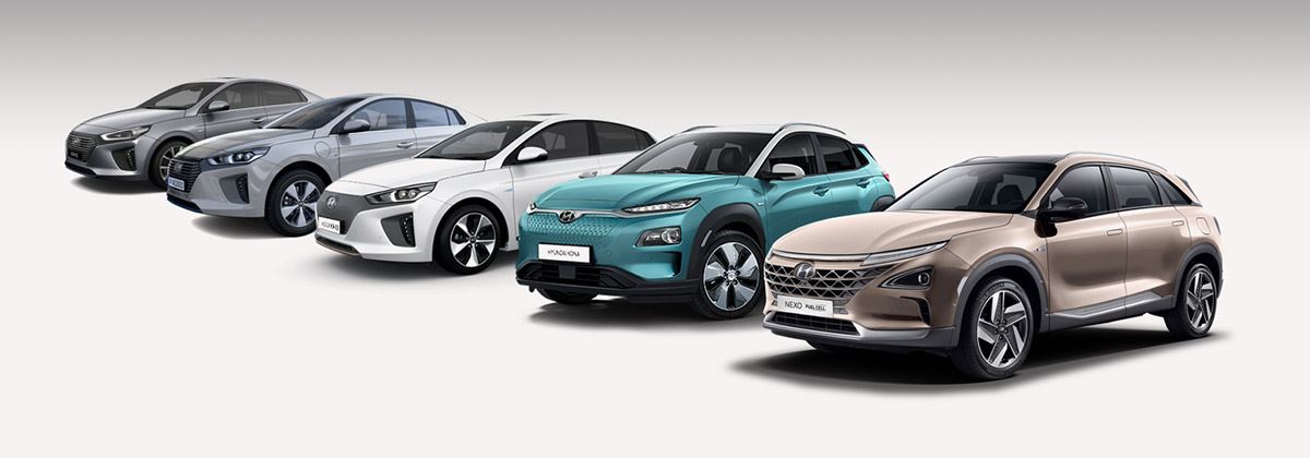 Alle elektrische auto’s van Hyundai op een rij
