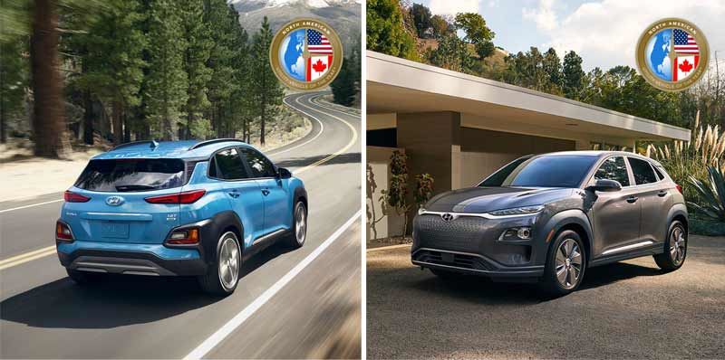 Hyundai KONA (links) en Hyundai KONA Electric.