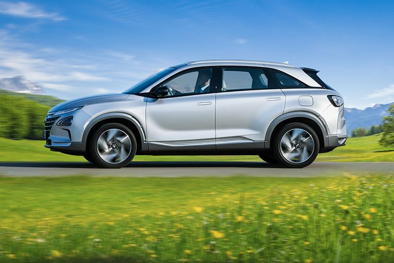 Hyundai loopt voorop als het gaat om waterstof-elektrisch aangedreven voertuigen. De waterstofauto NEXO is geheel emissievrij.