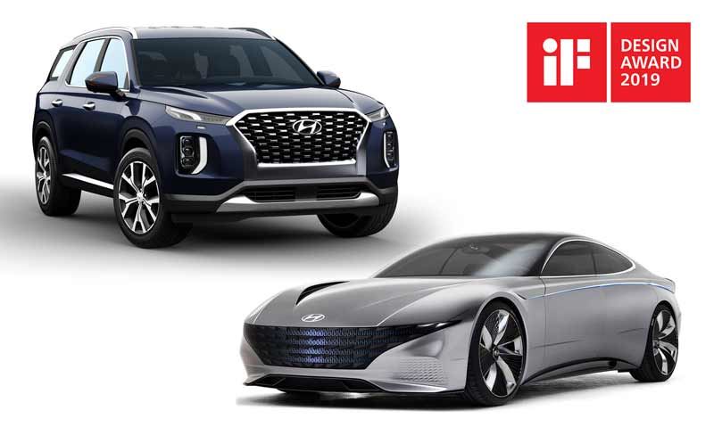 De Hyundai Palisade en de Hyundai concept car Le Fil Rouge.