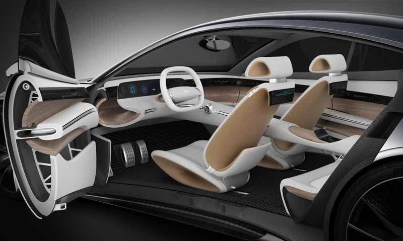 Het interieur van de Hyundai concept car Le Fil Rouge.