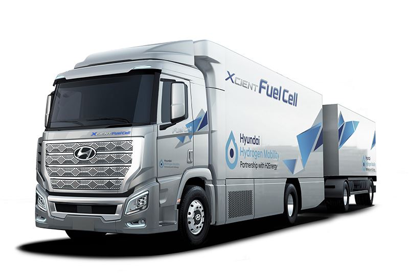 Hyundai levert de eerste 50 waterstoftrucks H2 XCIENT in 2020 aan Zwitserland.