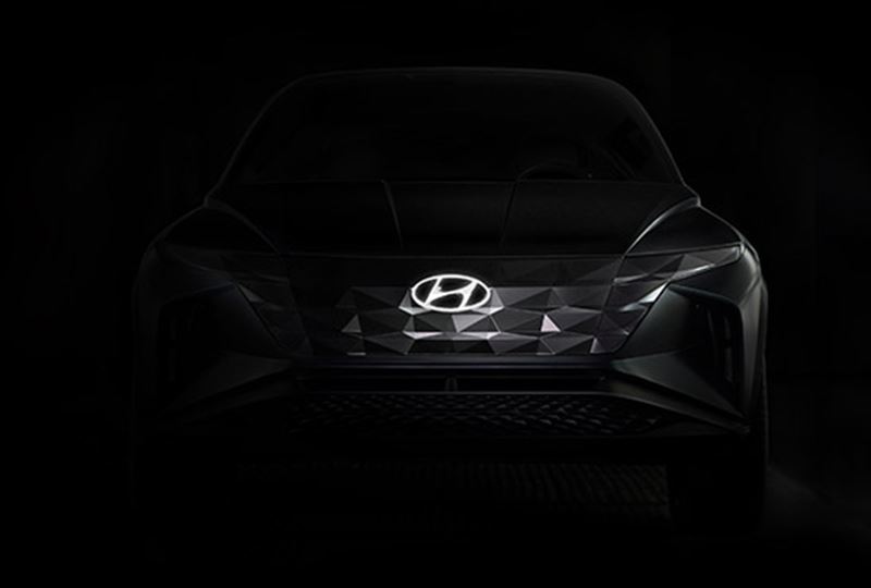 Vooral de grille van de nieuwe Hyundai-SUV doet sterk denken aan Le Fil Rouge.