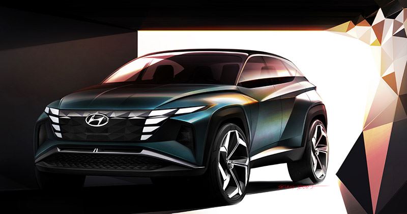 De Parametric Air Shutter in de grille van de Hyundai Vision T zorgt voor een optimale luchtstroom naar de aandrijflijn.