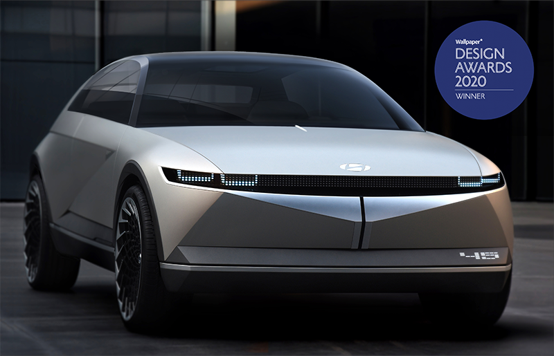 De naam Hyundai 45 is een verwijzing naar de hoeken van 45-graden waarin de voor- en achterzijde zijn getekend.