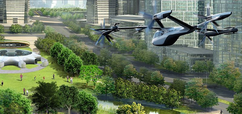 De PAV (Personal Air Vehicle) van Hyundai is een kruising tussen een helikopter en een auto.